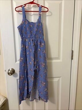 art class Blue Floral Smocked Maxi High/LOW Skort dress size 8